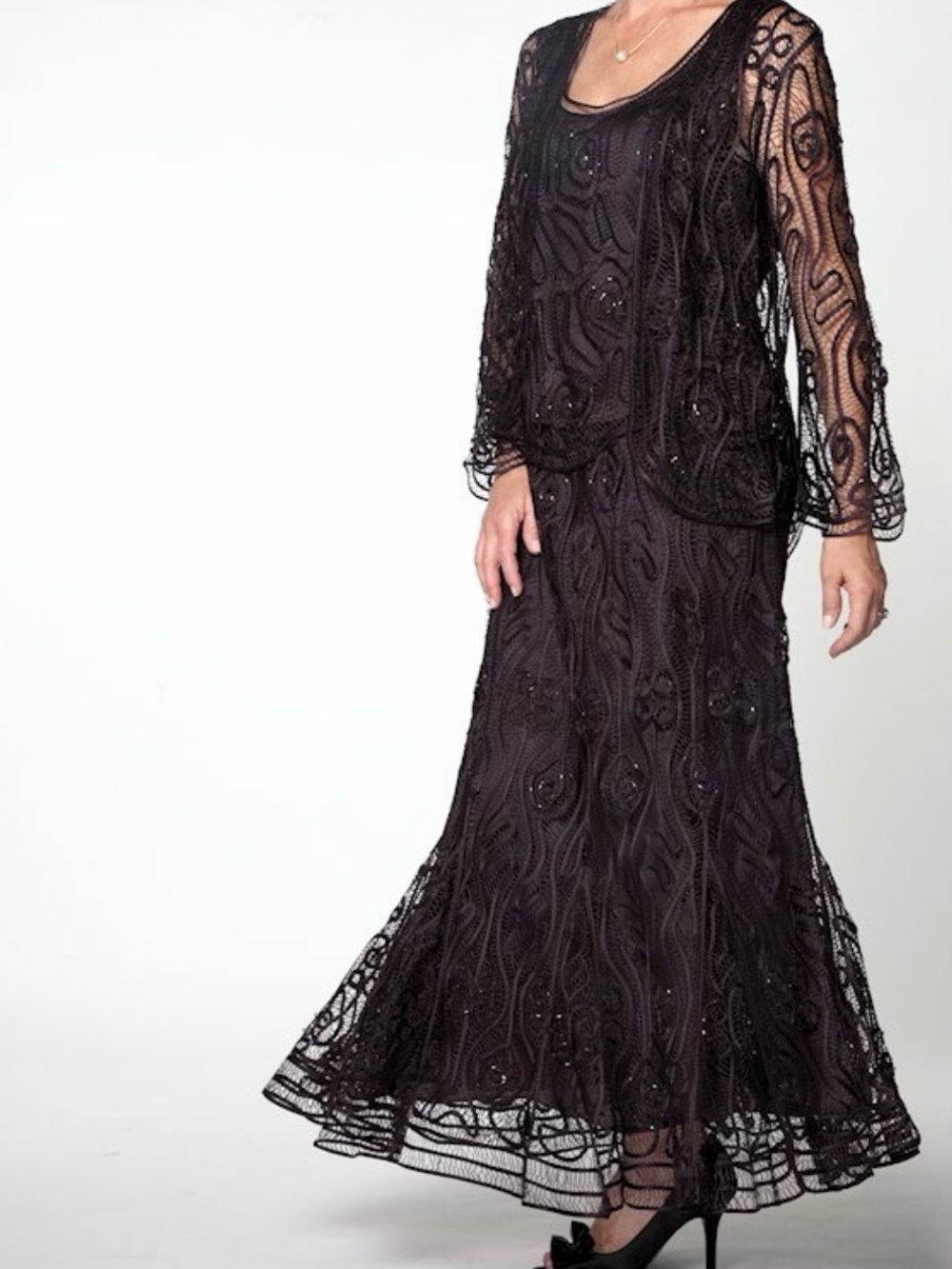 Soulmates Beaded Lace Evening Dress